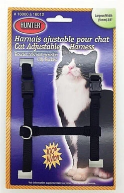 Harnais De Nylon Ajustable Pour Chat Hunter Brand - Noir