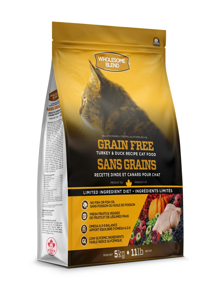Nourriture Pour Chats Sans Grains à La Dinde Et Au Canard - Wholesome Blend 1 Nourriture Pour Chats Sans Grains à La Dinde Et Au Canard - Wholesome Blend