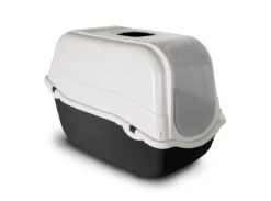 Ensemble De Litière Roméo Avec Couvercle Gris Foncé Pour Chats - Bergamo