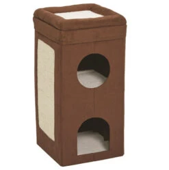 Cube Pour Chat Condo Curious Cat Brun - Feline Nuvo